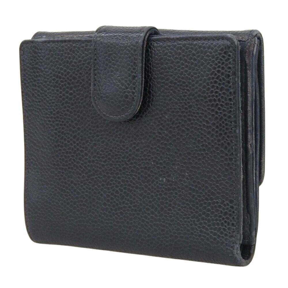 CHANEL Black Caviar Leather Logo Wallet - Picture 2 of 9